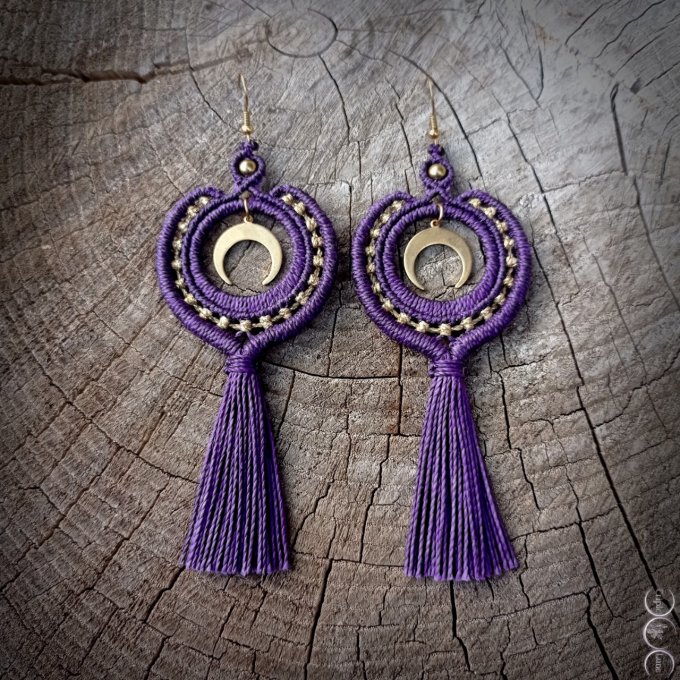 Boucles d'oreilles Lunes, Dark Purple